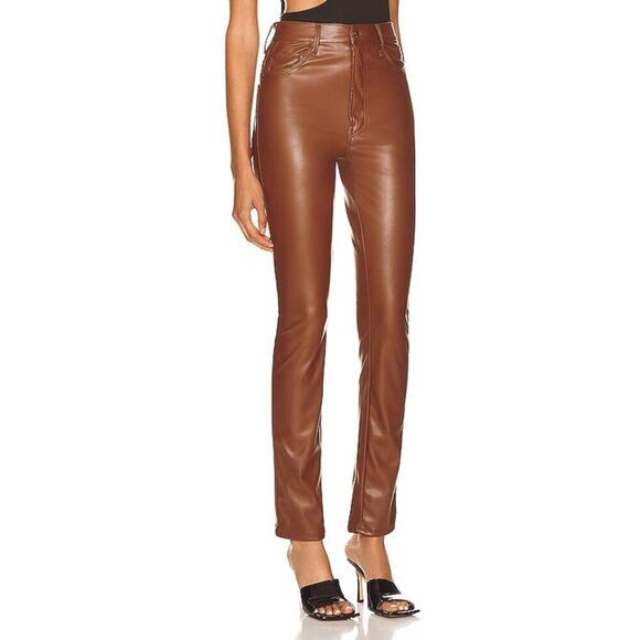 MOTHER Denim High Waisted Rail Skimp Jeans in Friar Brown - Picture 3 of 12